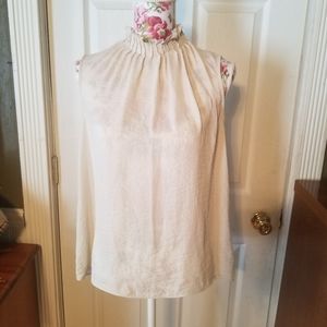 Off white high neck sleeveless top